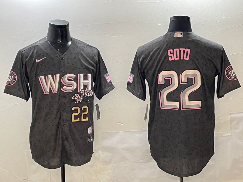 Men Washington Nationals #22 Soto Grey City Edition Game 2025 Nike MLB Jersey style 5